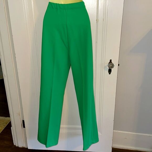 Vtg 60s/70s Young Street Brand Green,‎ Navy Blue & White Double Knit Pant Suit - Picture 10 of 10